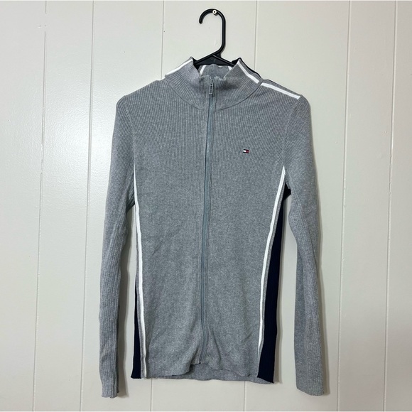 Tommy Hilfiger Gray Full Zip Womens Sweater Size S - Picture 1 of 8